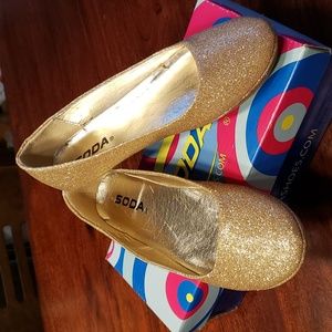 Gold Glitter Flats